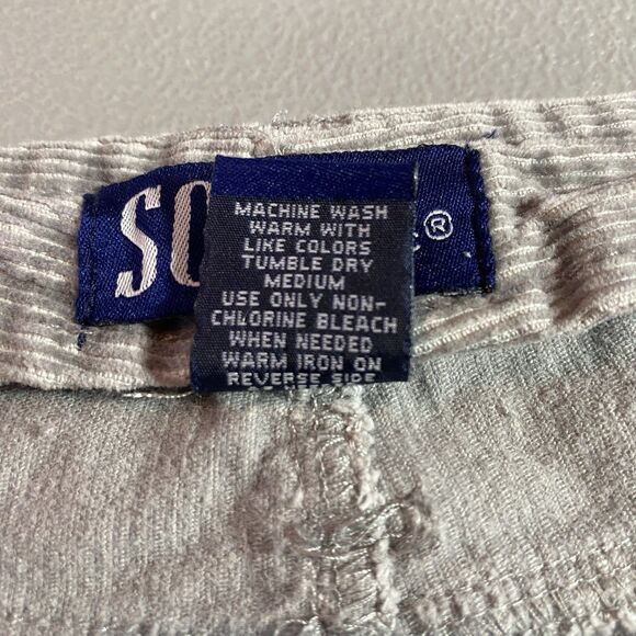 Vintage SO GSJC Corduroy Pants Flare Mid-Rise Y2K Hippie Boho Womens 11 Gray - Picture 9 of 9